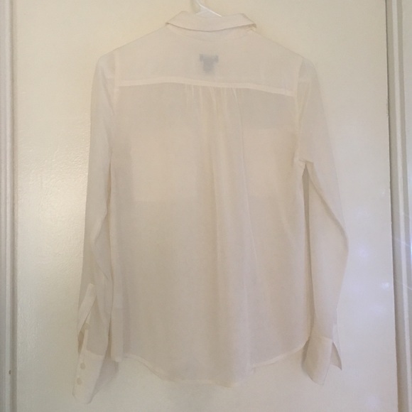 J. Crew 100% silk white-off-white button up blouse - Picture 2 of 4